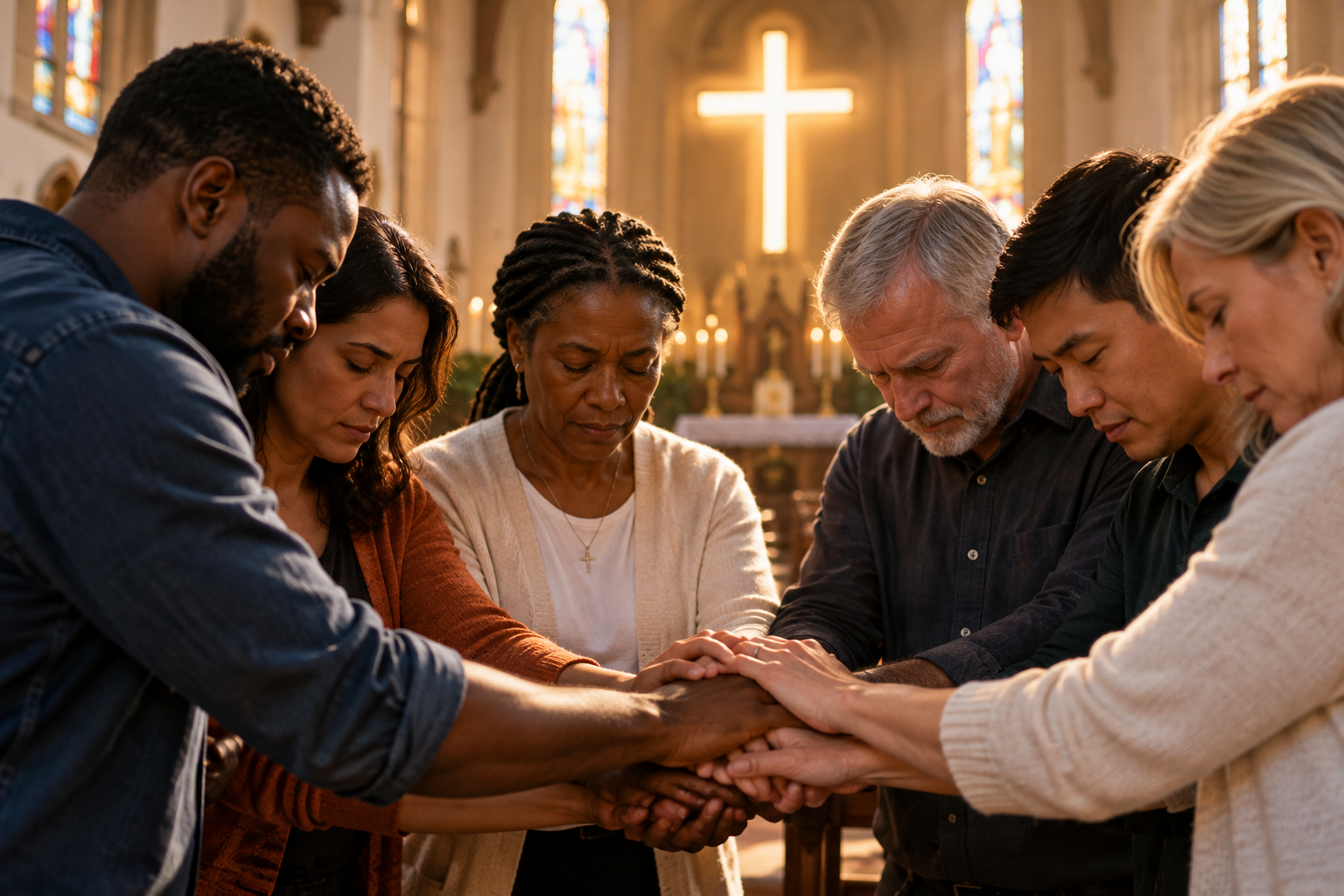 People praying together